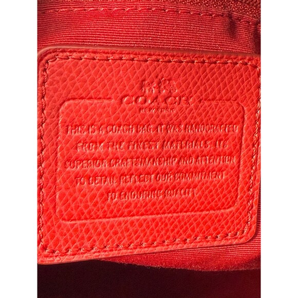 Coach Zip Top F36632 Red Crossgrain Leather Tote Bag EXCELLENT - Picture 5 of 16